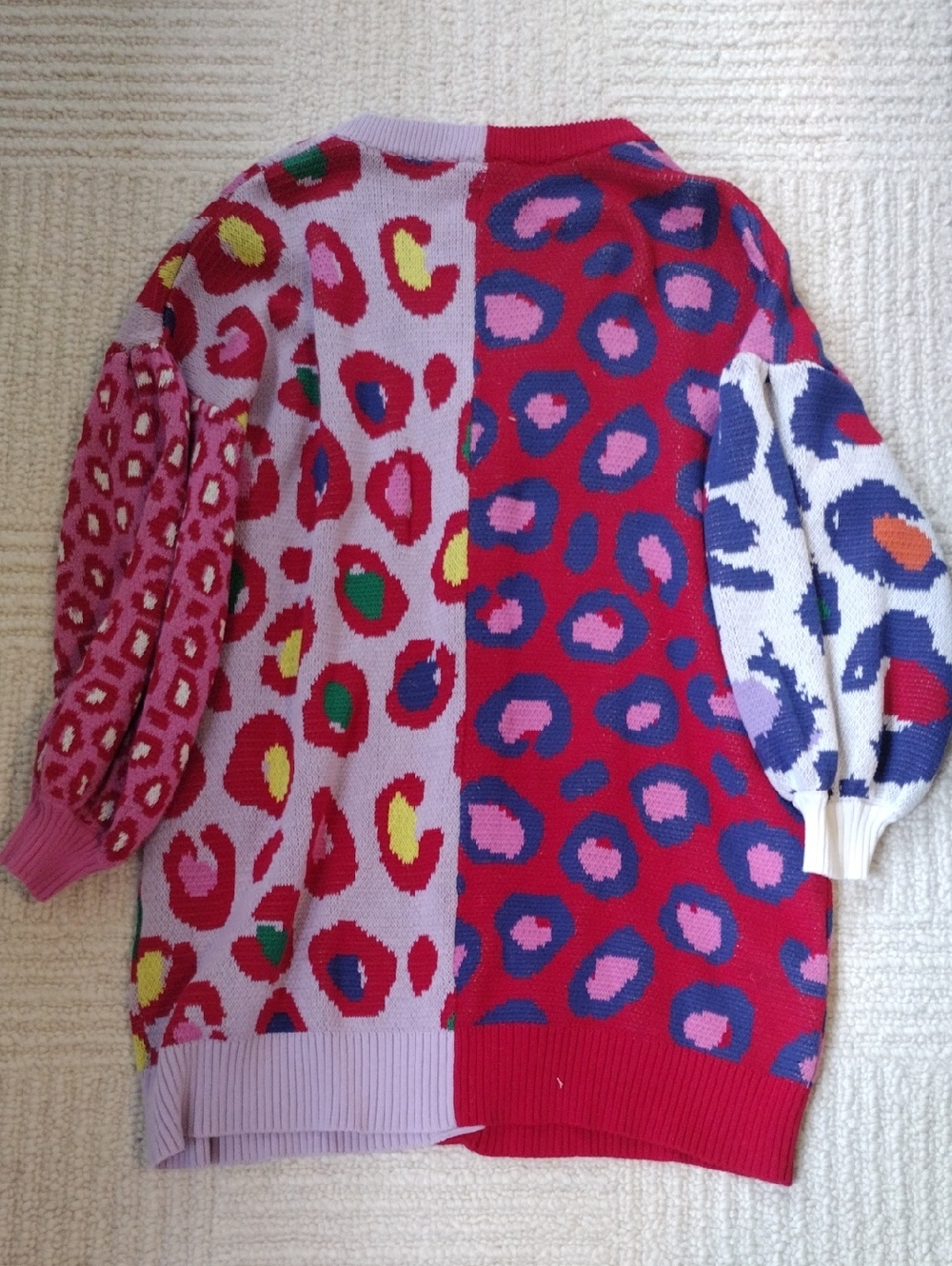 FARM Rio Colorblock Leopard-Print Button Cardigan Sweater - Multicolor - Picture 6 of 8